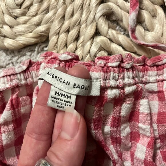 American Eagle Pink & White Gingham Tank - Picture 2 of 3